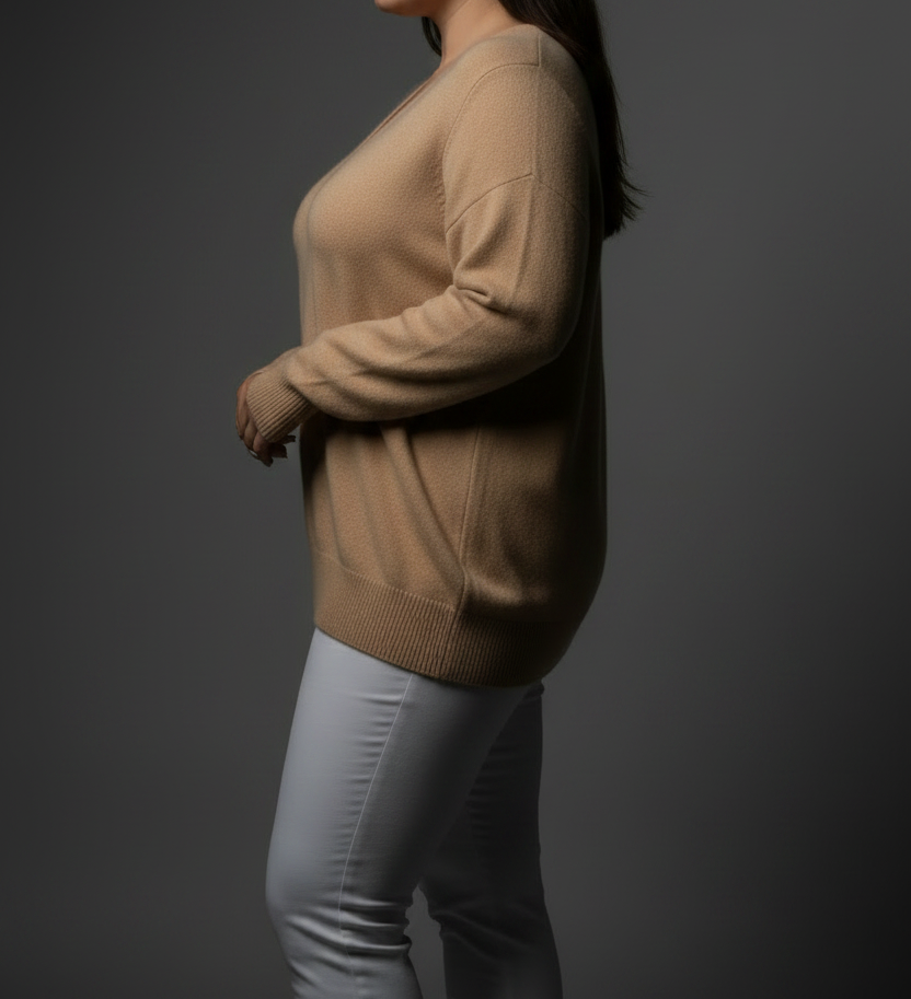 Beige V-Neck