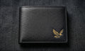 Uqaab Leather Bifold Wallet – Gold Eagle Edition - Ages Like A Fine Wine - Buy One Get One Free
