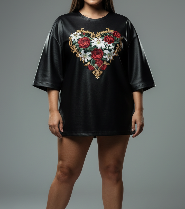 Black Leather T-Shirt