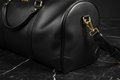 Black Full Grain Leather Duffel Bag