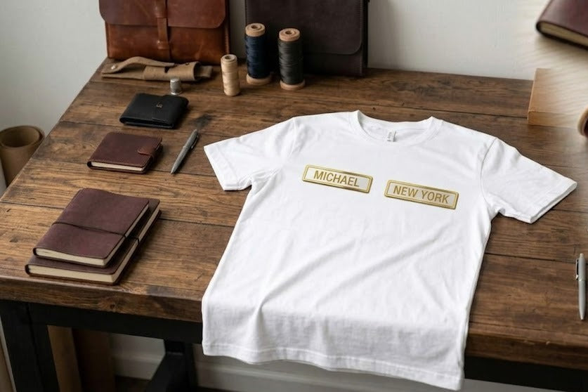 Wear Your Pride: Custom Name, City & State T-Shirts Embroided Patches