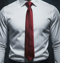 UQAAB Red Silk Skinny Tie 