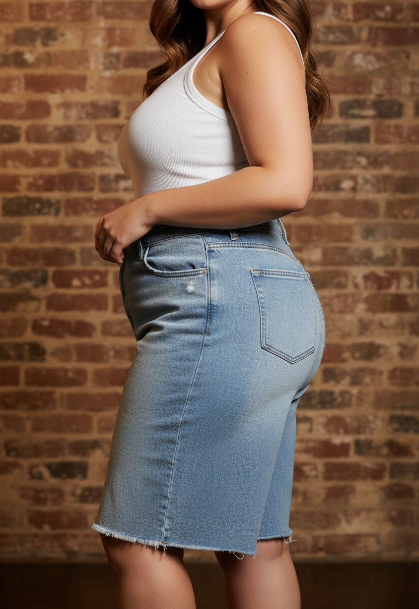 Ladies Denim Jorts – Side View