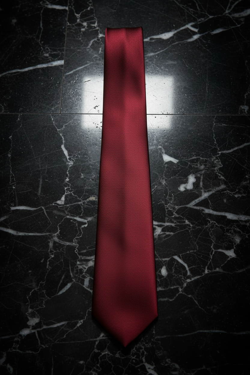 UQAAB Red Silk Skinny Tie 