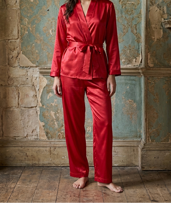 UQAAB Silk Pajama/Co-ord Set | Kimono Top | for Her