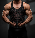 UQAAB Black Spider-Man Y-Back Tank Top | Silver Spider Edition