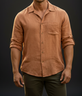 UQAAB Earth Tone Linen Shirt - Studio Shot