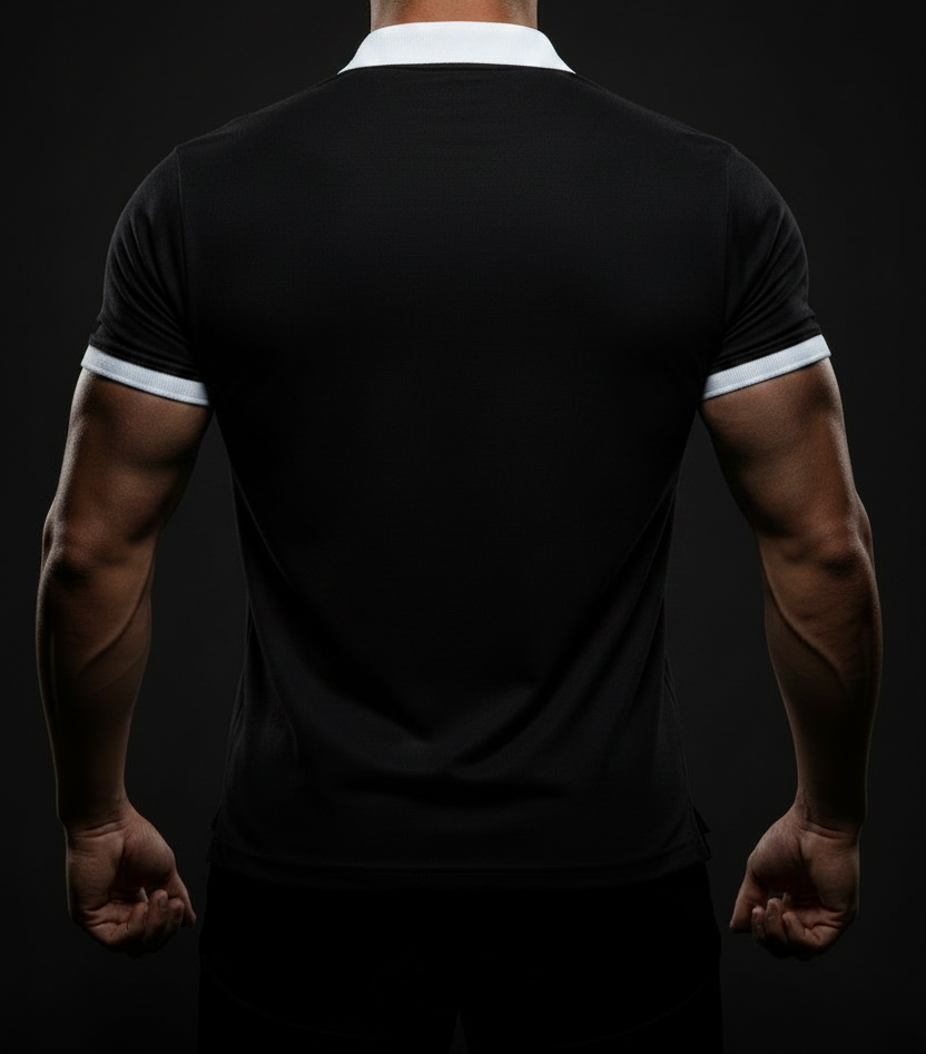 UQAAB Black Polo – Clean Back Shot, 