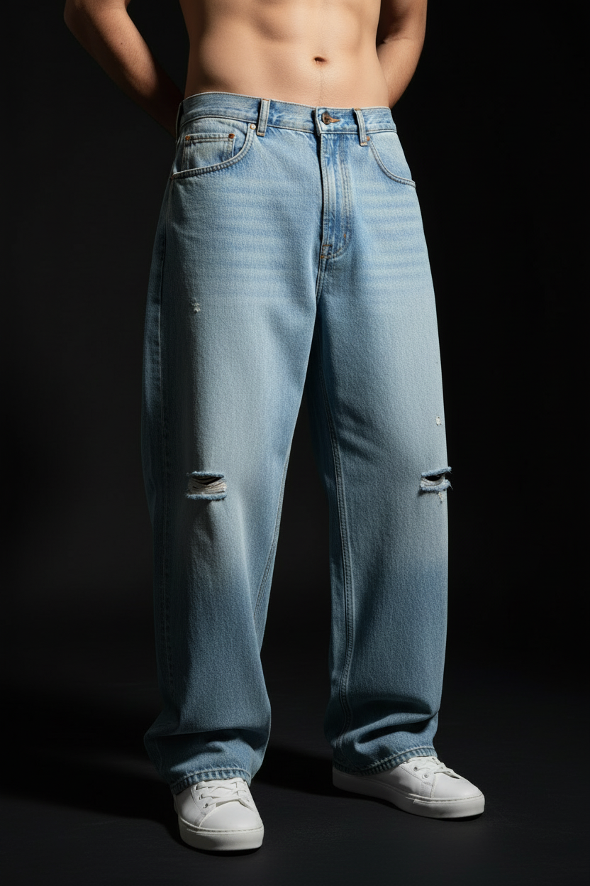 Baggy Ripped Jeans - 2 