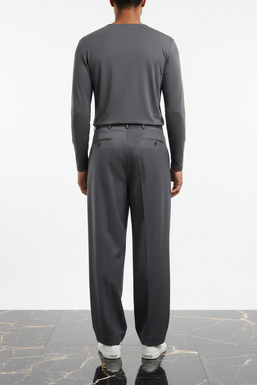 Baggy Wide-Leg Lyocell Trouser - Back -