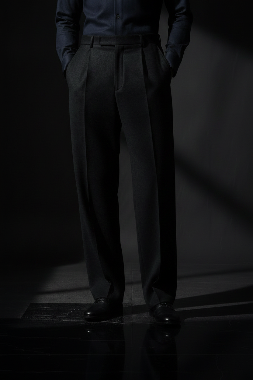 Black Cotton Twill Front