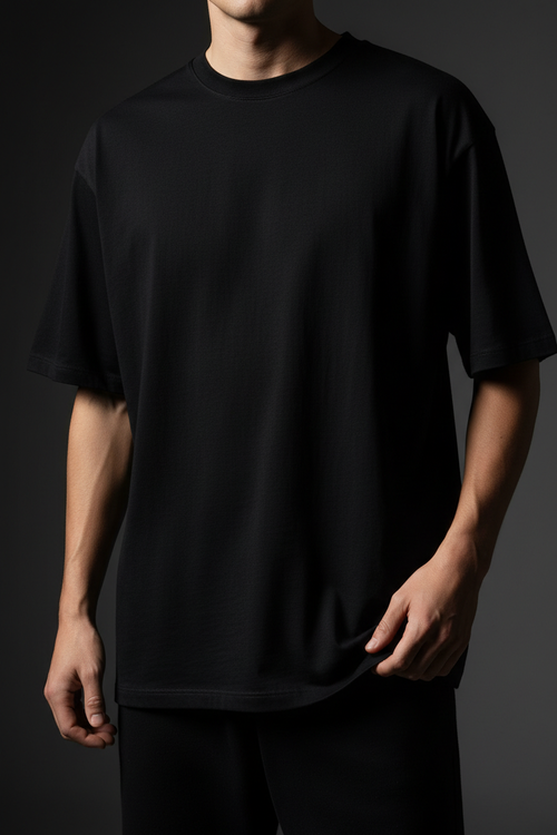 Black Heavyweight Cotton T-Shirt