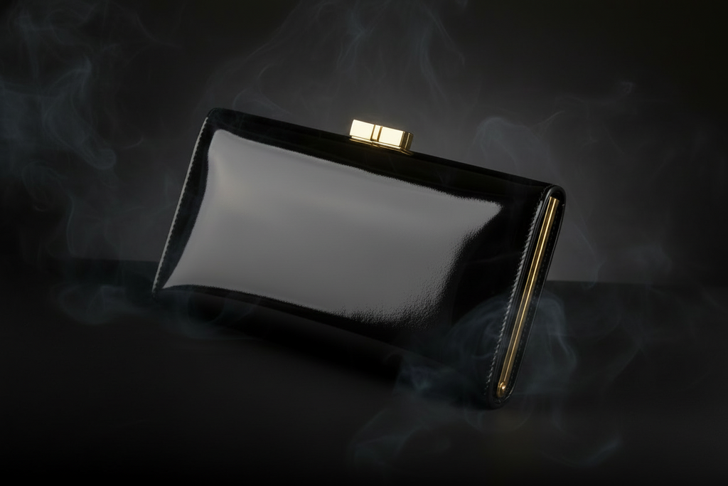 Black Leather Clutch - 