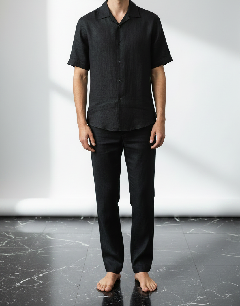 Black Linen Co-ord Set Barefoot