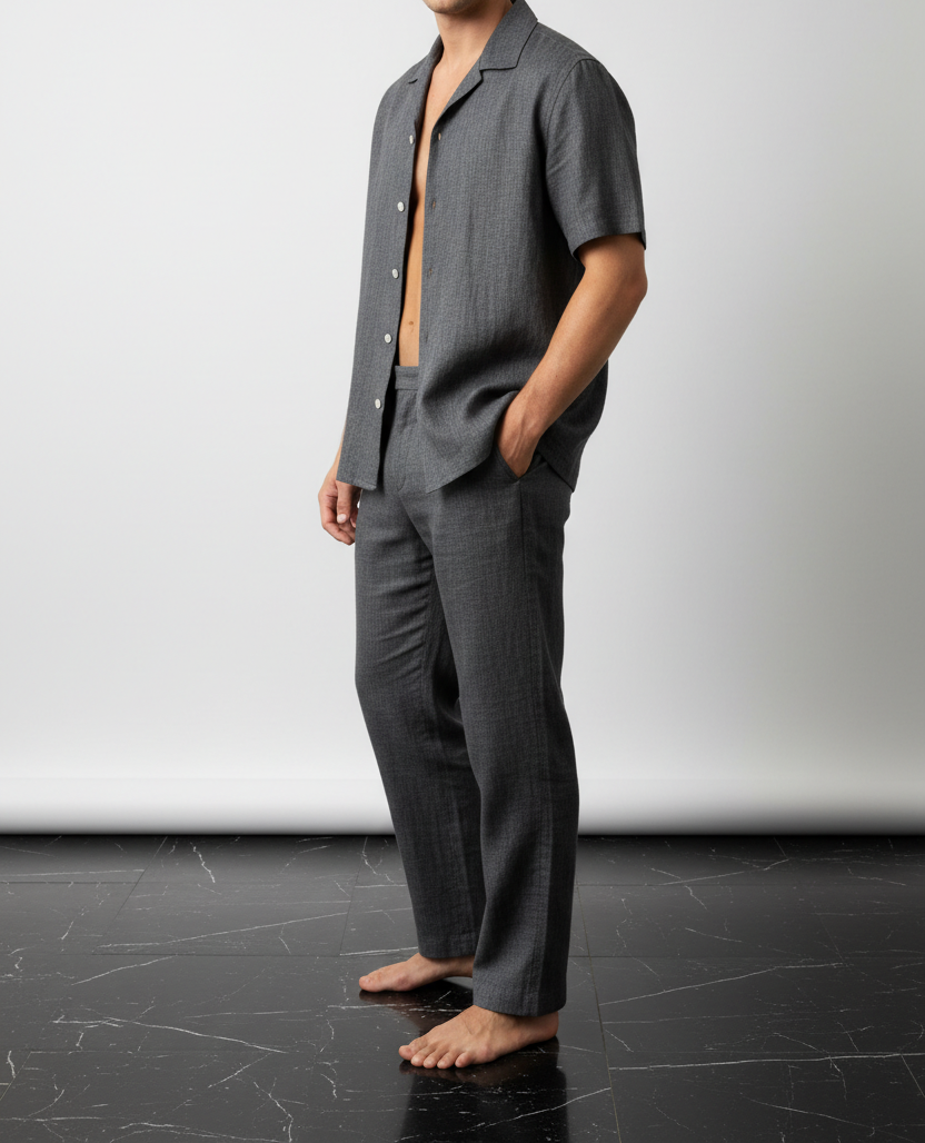 Charcoal Grey Linen Co-ord Set