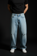 Full Body Front Shot - Baggy Ripped Jeans
