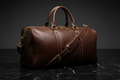 Full Grain Dark Brown Leather Duffel Bag