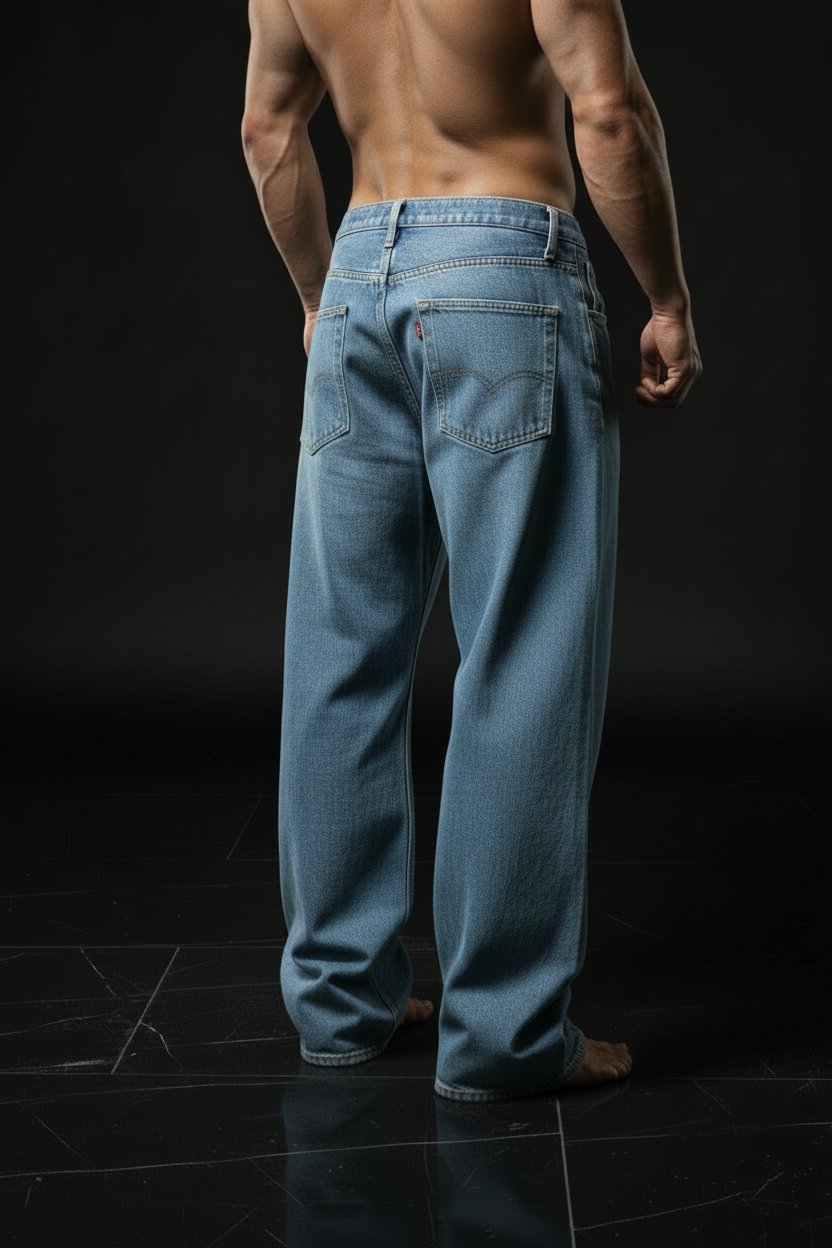 UQAAB Baggy Denim Jeans – Light Blue