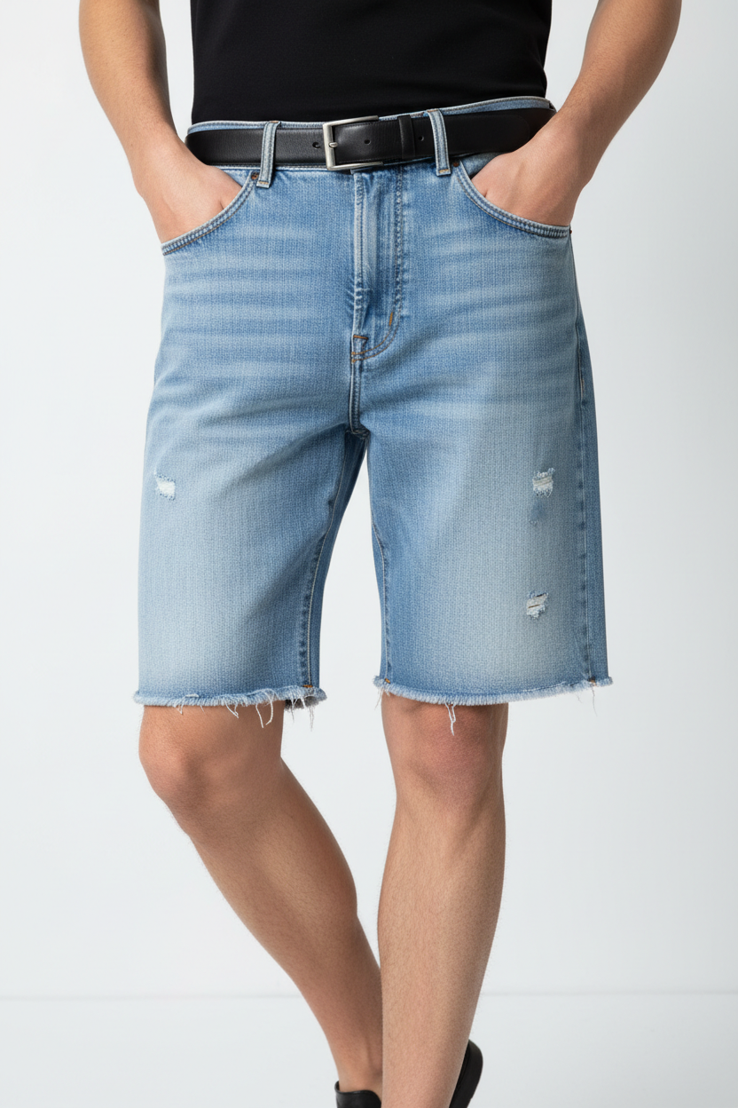 Men's Light Blue Denim Jorts