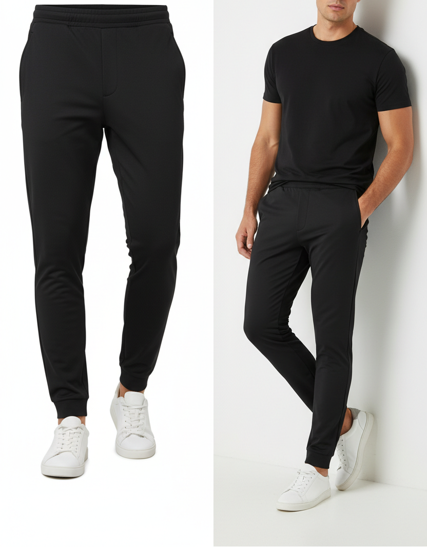 Premium Black Athleisure Jogger Trouser