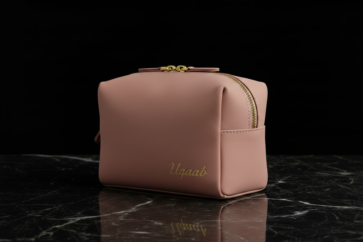 UQAAB Girls Top Grain Leather Dopp Kit & Makeup Bag | Luxury & Premium | Ages Like A Fine Wine | For Her
