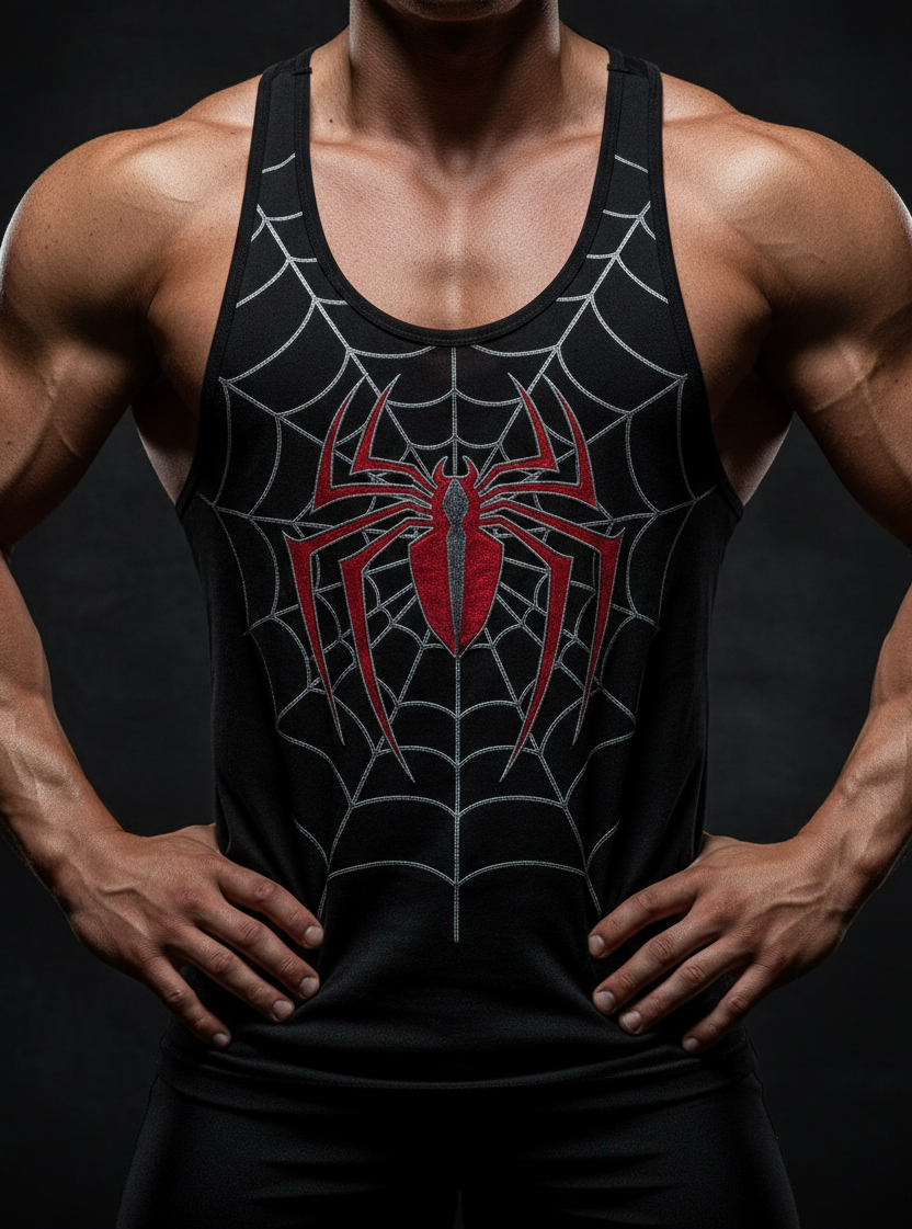 Spider-Man Y-Back Tank Top on Bodybuilder