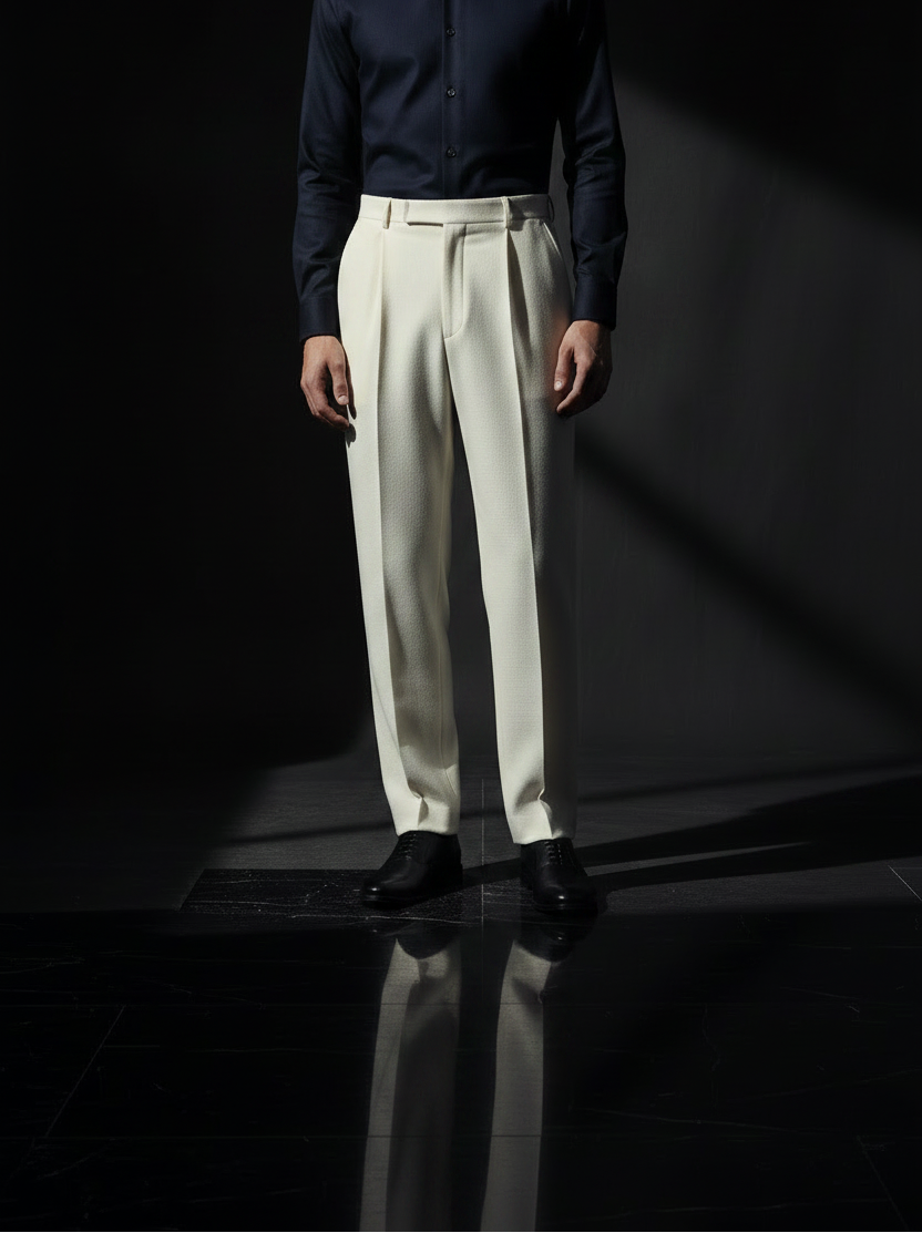 UQAAB Baggy Off-White Trousers Front Shot