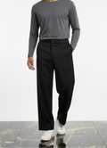 UQAAB Black Baggy Wide-Leg Lyocell Trouser 