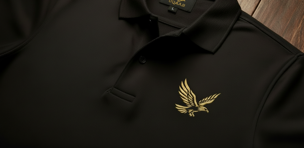 UQAAB Black Shirt on Vintage Table