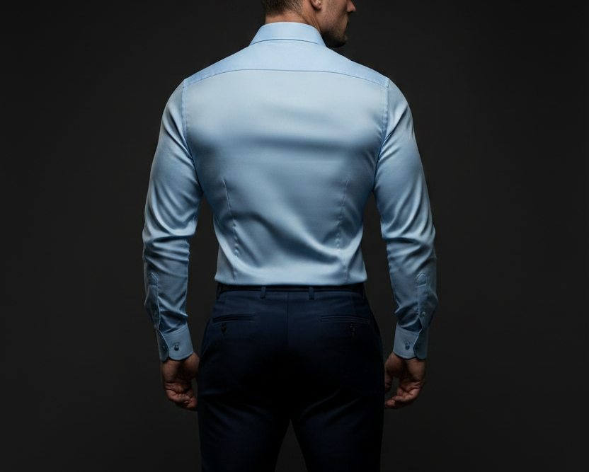 UQAAB Light Blue Dress Shirt - Back Shot