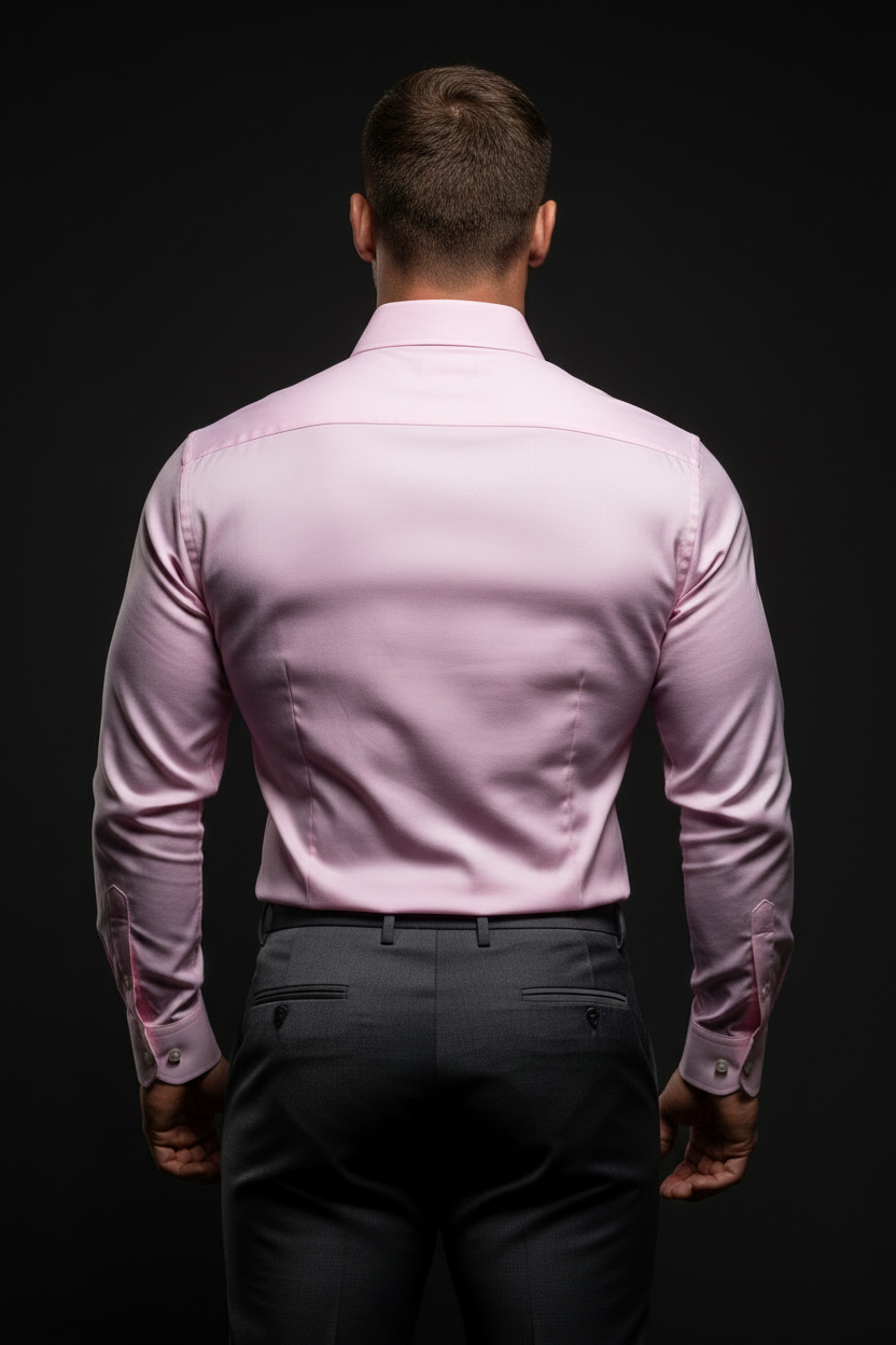 UQAAB Pink Dress Shirt Back Shot