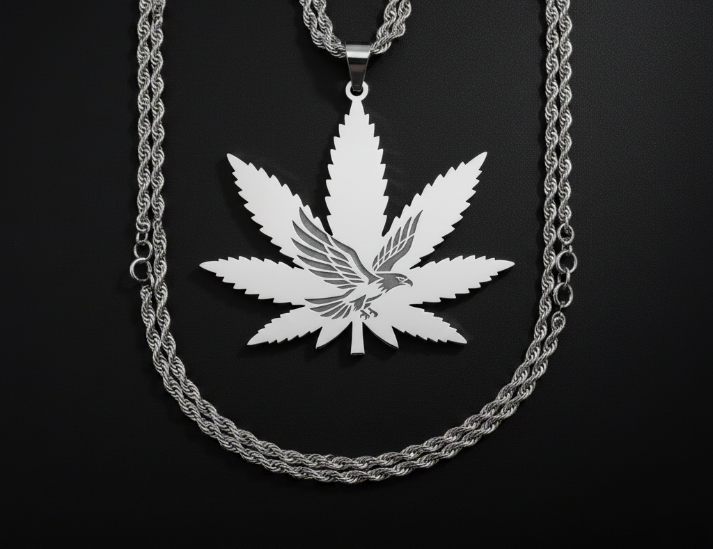 UQAAB Silver Long Chain Eagle Pendant