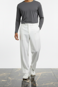 UQAAB White Baggy Wide-Leg Lyocell Trouser