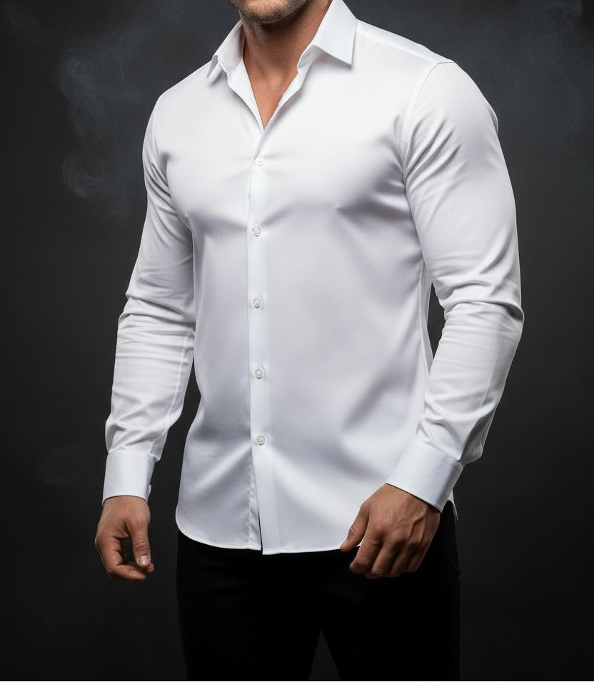 White Cotton Poplin Shirt - 